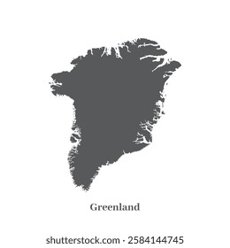 Greenland map silhouette vector design without background