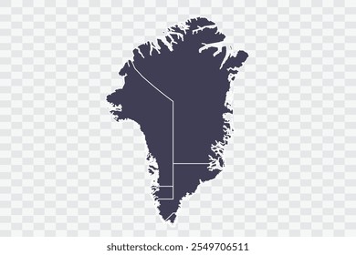 Greenland Map Slate Color on White Background quality files Png