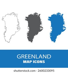 greenland map vector blue and white