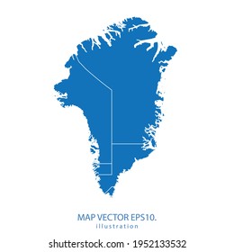 greenland map vector EPS.10 blue color. on white background .