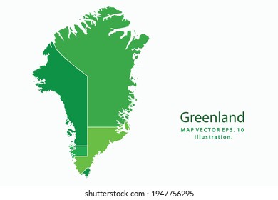 Greenland map. Vector eps10. green color. on white backgrounds.