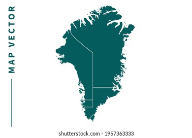 Greenland map vector. green color on white background.