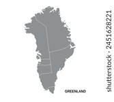 Greenland map vector illustration. Greenland drawing on a white background, vector.