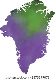 Greenland Map Vector Illustration, watercolor Greenland Map,  Greenland Watercolor Map Stock Vectors and Vector Art