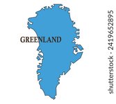 Greenland map vector isolated on white background.
