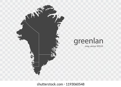 greenland map vector, isolated on transparent background.