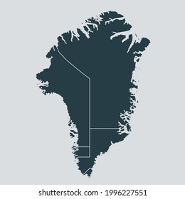 Greenland map vector, isolated on gray background