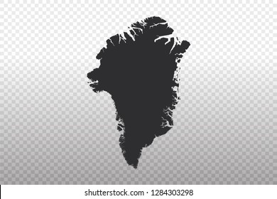 Greenland Map - World Map International vector template isolated on transparent background - Vector illustration eps 10