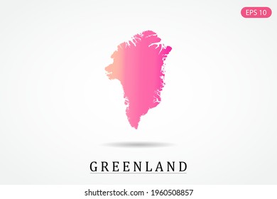 Greenland Map - World Map International vector template with Pink gradient color isolated on white background - Vector illustration eps 10