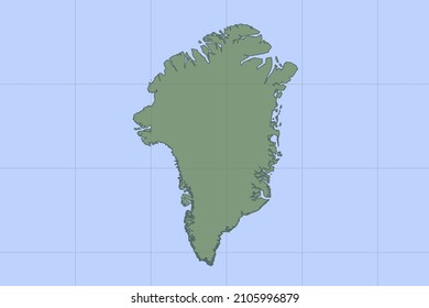 Greenland Map - World map International vector template with green color on blue background and grid design for design, education, website, infographic, banner - Vector illustration eps 10