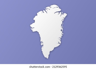Mapa de Groenlandia - Mapa mundial Modelo vectorial internacional con estilo de papel que incluye sombra y color blanco sobre fondo morado para diseño, infografía, banner - Ilustración vectorial eps 10