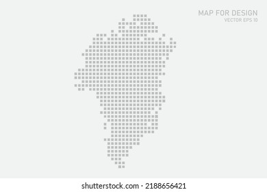 Greenland Map - World map International vector template with grey pixel, grid, grunge, halftone style isolated on white background for education, infographic, design - Vector illustration eps 10