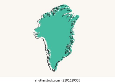 Greenland Map - World map International vector template with black and green geometric shapes and lines style isolated on white background for design, infographic - Vector illustration eps 10