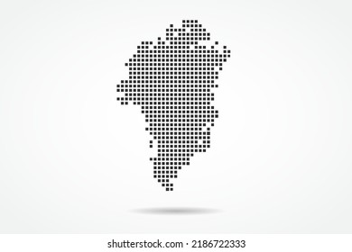 Greenland Map - World map vector template with Black pixel, grid, grunge, halftone style isolated on white background for education, infographic, design, banner - Vector illustration eps 10