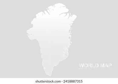 Greenland Map - World Map vector template with High detailed including white and grey gradient color and white outline color isolated on grey background - Vector illustration eps 10