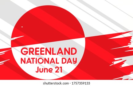 Greenland National Day. Every year on June 21, this landmark in Danish/Greenlandic relations is celebrated all over Greenland as the Greenlandic National Day. Vector EPS 10.