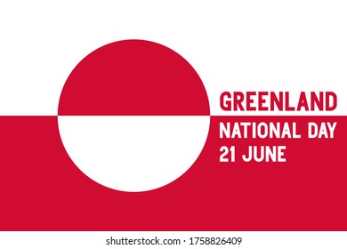 Greenland National Day on June 21, also known as the Greenlandic National Day. Vector EPS 8