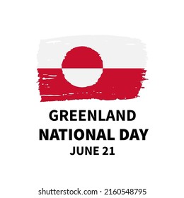 Greenland National Day typography poster. Holiday celebration on June 5. Vector template for banner, flyer, greeting card, etc.