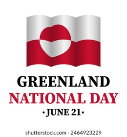 Greenland National Day typography poster. Holiday celebration on June 5. Vector template for banner, flyer, greeting card, etc