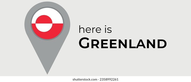 Greenland national flag map marker pin icon illustration