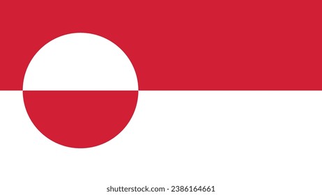 Greenland National Flag: Official Colors and Accurate Proportions - Vector Illustration