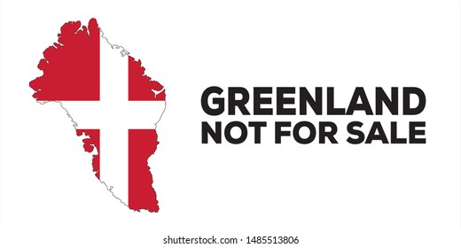 Greenland not for sale conceptual vector illustration. Usa wants to by Greenland from Denmark.