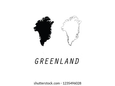 Greenland outline map country emblem 