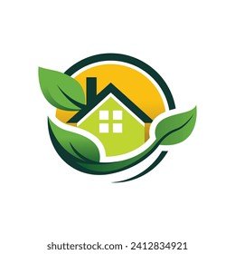Greenland Real Estate Logo with Nature theme. Go Green. Home