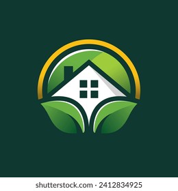 Greenland Real Estate Logo with Nature theme. Go Green. Home