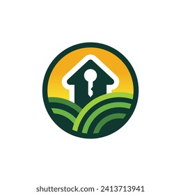 Greenland Real Estate Logo with Nature theme. Go Green. Home