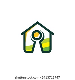 Greenland Real Estate Logo with Nature theme. Go Green. Home