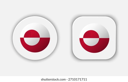 Icono de Botón de bandera nacional redondeado de Groenlandia