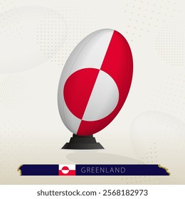 Greenland Rugby Ball on Rugby Kicking Tees with Modern Design. Illustration perfect for sports, national pride, and rugby-related projects.