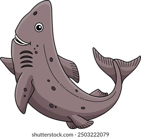 Greenland Shark Cartoon Colored Clipart 