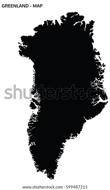 Greenland Silhouette Map Stock Vector (Royalty Free) 599487215 ...