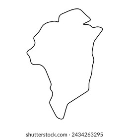 Greenland simplified map. Thin black outline contour. Simple vector icon