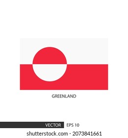 Greenland square flag on white background and specify is vector eps10.