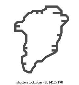 Greenland, square line vector icon