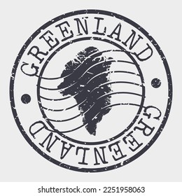 Greenland Stamp Travel Passport. Design Retro Symbol Country. Old Vintage Postmark.
