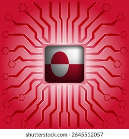 Greenland Technology Flag - Microchip and Circuit Board Design
