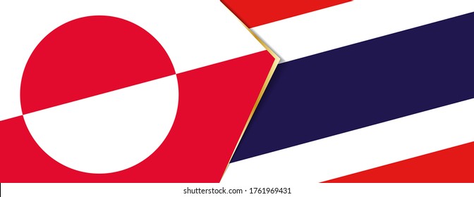 Greenland and Thailand flags, two vector flags symbol of relationship or confrontation.