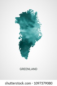 Greenland vector map - blue geometric gradient graphic background from hexagon dots.