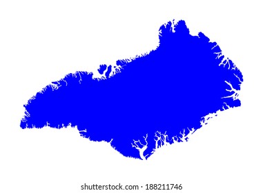 Greenland vector map isolated on white background. High detailed silhouette illustration.
