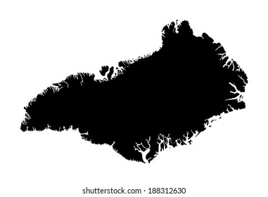 Greenland vector map isolated on white background. High detailed illustration. Greenland map silhouette.