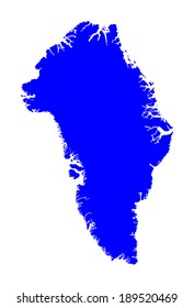 Greenland vector map isolated on white background. High detailed silhouette illustration.