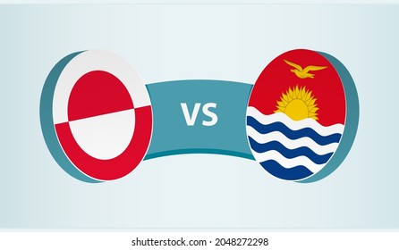 Greenland versus Kiribati, team sports competition concept. Round flag of countries.