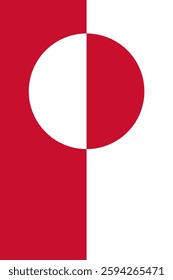 Greenland Vertical Flag, Vertical Flag Greenland