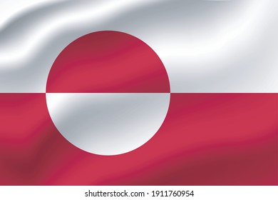 Greenland waving flag vector editable