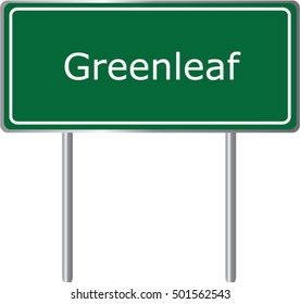 Greenleaf , Idaho , road sign green vector illustration, road table, USA city