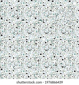 Green,light blue,black color Seamless Texture Terrazzo Floor, Abstract Terrazzo vector background.Marble floor for design.Vevtor illustrator